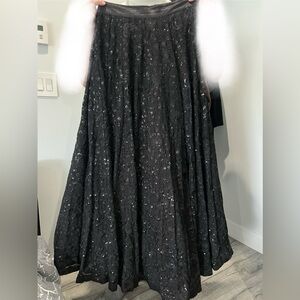 Elegant Black Sequin Lengha